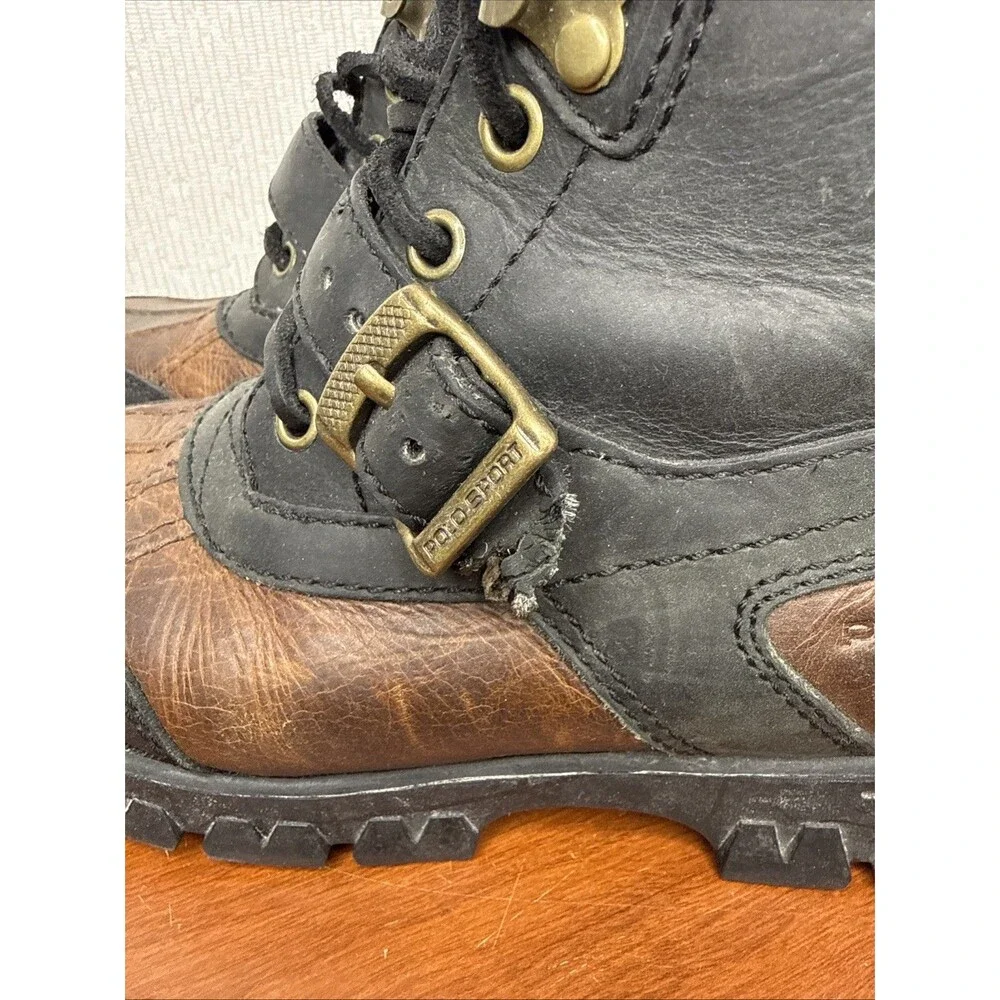 Polo Ralph Lauren Polo Sport Mens Leather Duck Boots Brown Size 7 B Mid Calf